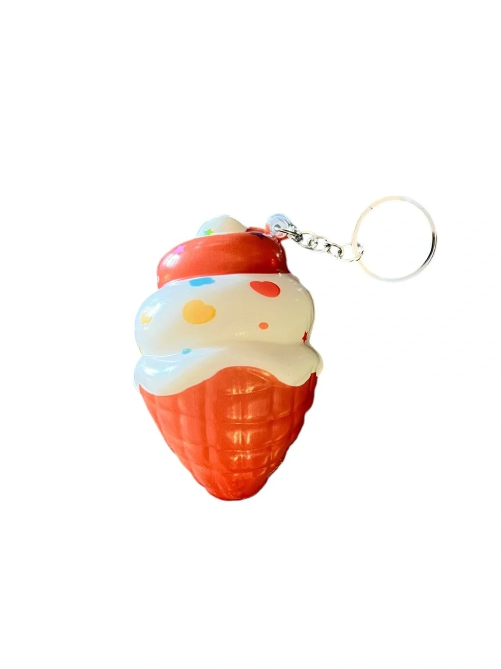 Chocolate Ice Cream Cone Sprinkle Squishy Toy Best Seller Stress Relief Keychain